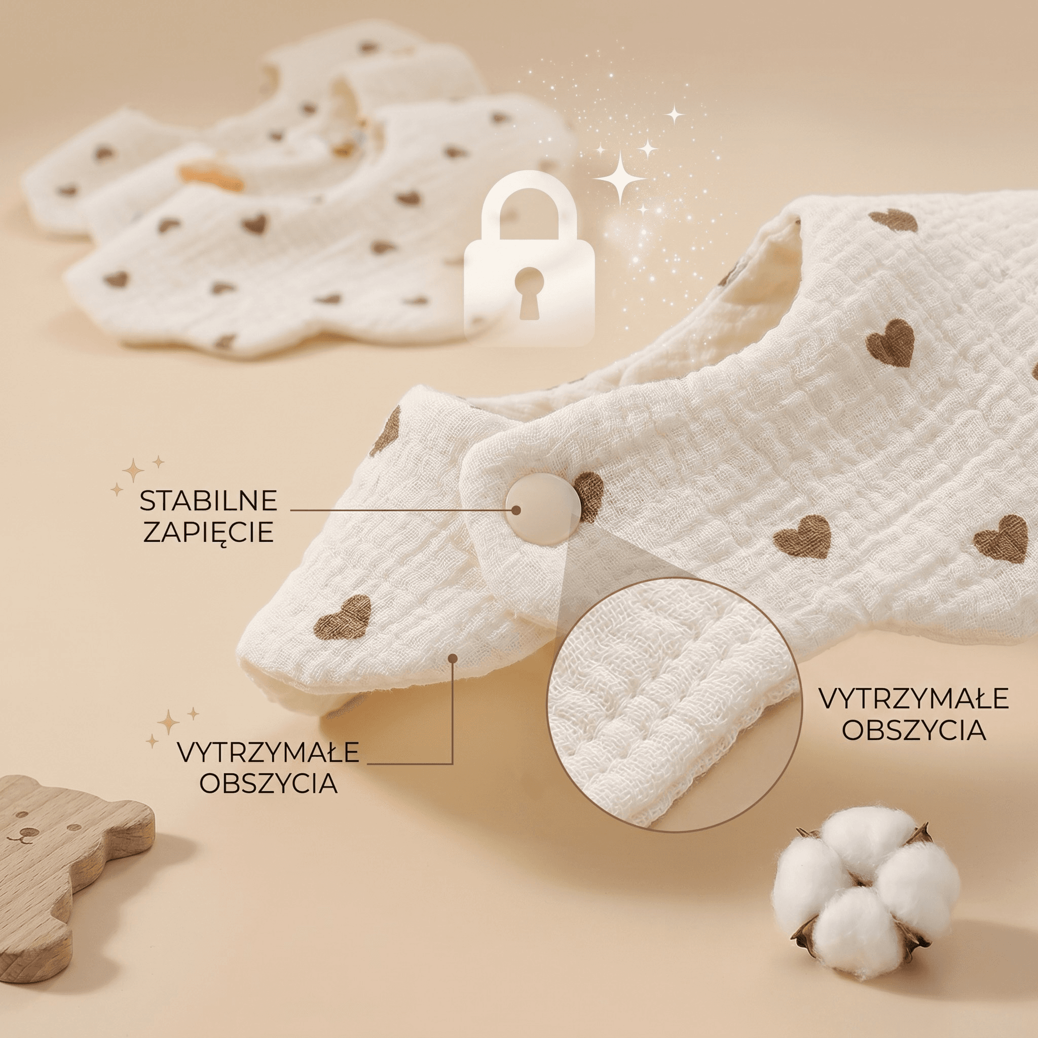 Śliniaki „Tulimki Muślinowe” 6-warstwowe pielęgnacyjne