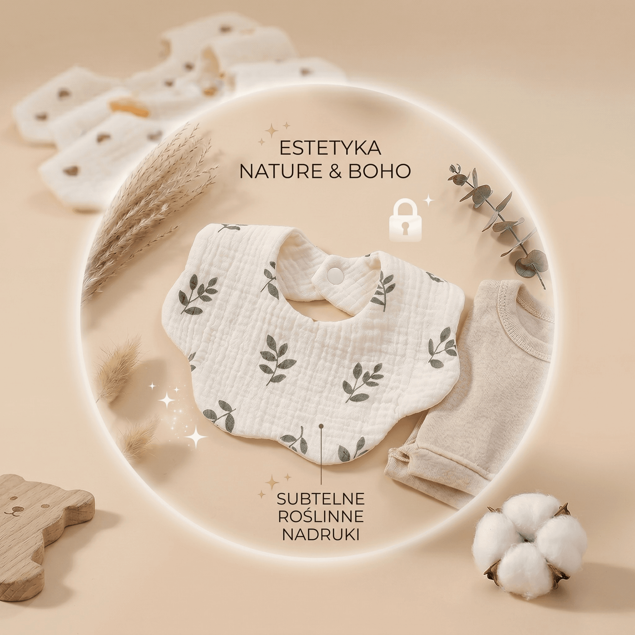 Śliniaki „Tulimki Muślinowe” 6-warstwowe pielęgnacyjne